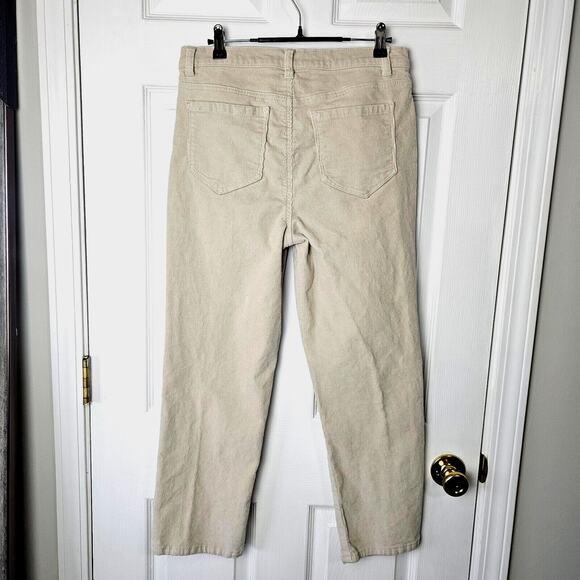 Kensie Womens Corduroy Pants Size 8 / 29 The Ella High Rise Straight Khaki Ankle - Picture 3 of 4